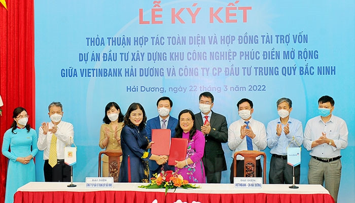 VietinBank chi nhánh Hải Dương tài trợ vốn 900 tỷ đồng xây dựng khu công nghiệp Phúc Điền mở rộng